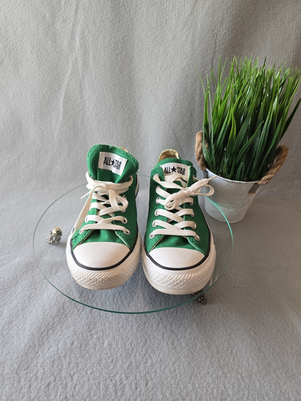 Unisex Converse Green Low-Top Canvas Sneakers M6 W8 - Picture 2 of 6